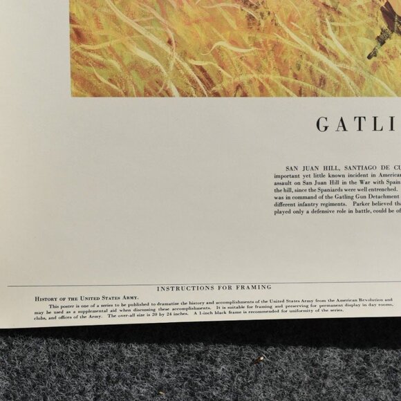 Vintage Poster Gatlings To The Assault US Army In Action No 20-46 Size 20" X 24" - Picture 6 of 7